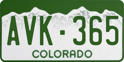 CO license plate AVK365