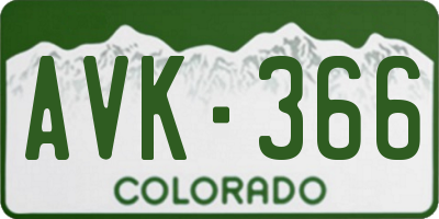 CO license plate AVK366