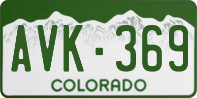 CO license plate AVK369