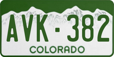 CO license plate AVK382