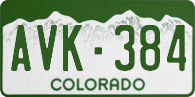 CO license plate AVK384
