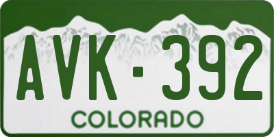CO license plate AVK392