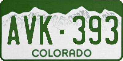 CO license plate AVK393