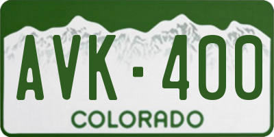 CO license plate AVK400