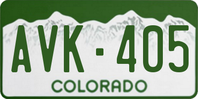 CO license plate AVK405