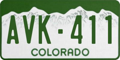 CO license plate AVK411