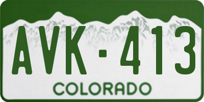 CO license plate AVK413