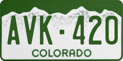 CO license plate AVK420