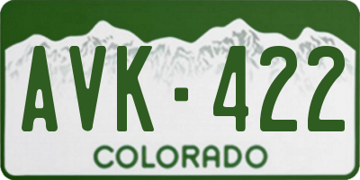 CO license plate AVK422