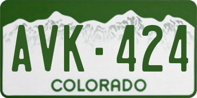 CO license plate AVK424