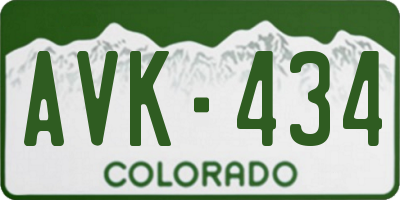 CO license plate AVK434