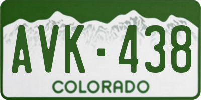 CO license plate AVK438