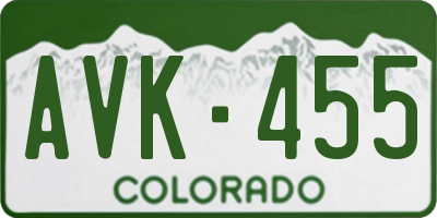 CO license plate AVK455