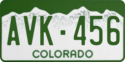 CO license plate AVK456