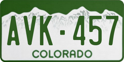 CO license plate AVK457