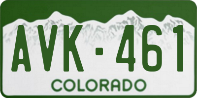 CO license plate AVK461