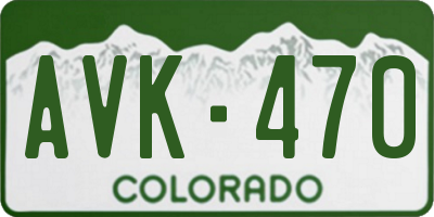 CO license plate AVK470