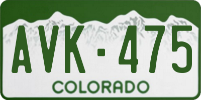 CO license plate AVK475