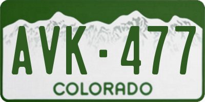 CO license plate AVK477