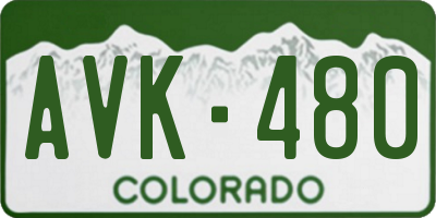 CO license plate AVK480