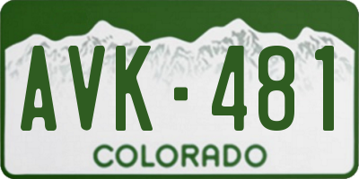 CO license plate AVK481