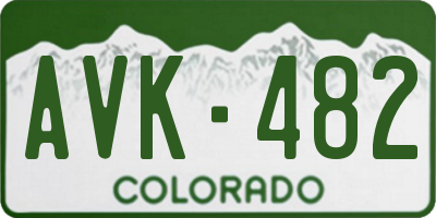 CO license plate AVK482