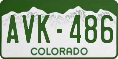 CO license plate AVK486