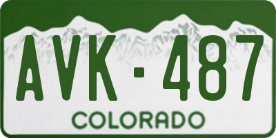 CO license plate AVK487