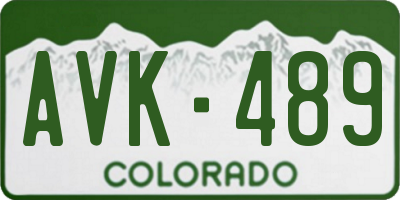 CO license plate AVK489