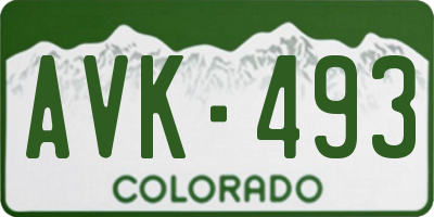 CO license plate AVK493