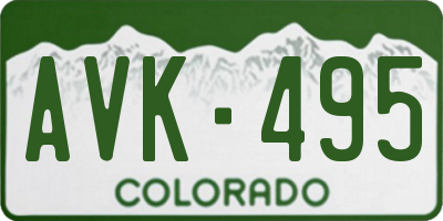 CO license plate AVK495