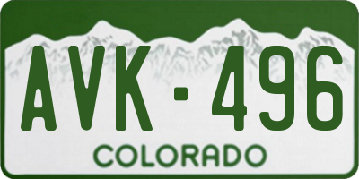 CO license plate AVK496