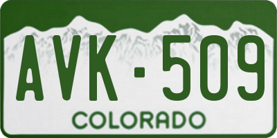 CO license plate AVK509