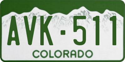 CO license plate AVK511