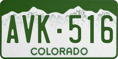 CO license plate AVK516