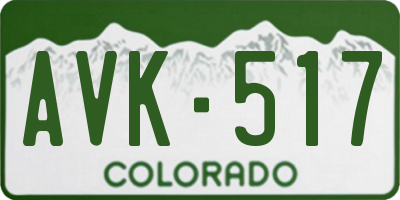 CO license plate AVK517