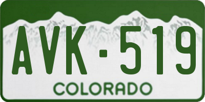 CO license plate AVK519
