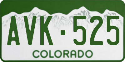 CO license plate AVK525