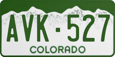 CO license plate AVK527