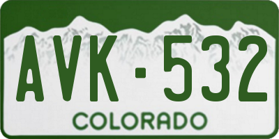 CO license plate AVK532