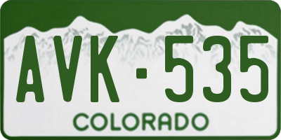 CO license plate AVK535