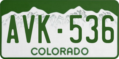 CO license plate AVK536