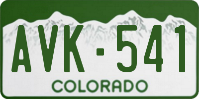 CO license plate AVK541