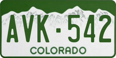 CO license plate AVK542