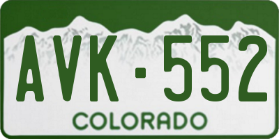 CO license plate AVK552
