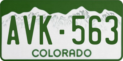 CO license plate AVK563