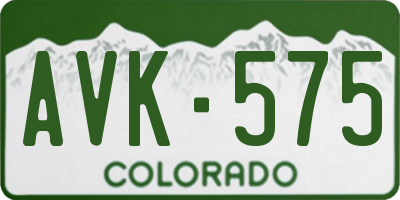 CO license plate AVK575