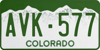 CO license plate AVK577