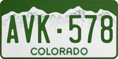 CO license plate AVK578