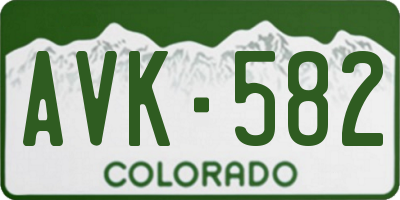 CO license plate AVK582